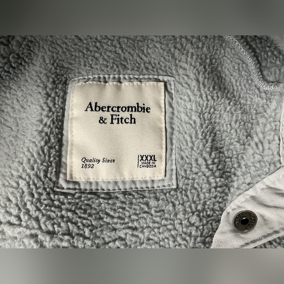 Abercrombie & Fitch Asymmetrical Snap up Collar Fleece Pullover Side Pocket XXXL - Picture 5 of 6